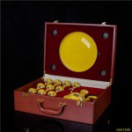 Jingdezhen color glaze, wine, household ceramic, Baijiu, golden yellow wine glass, high-end gift set